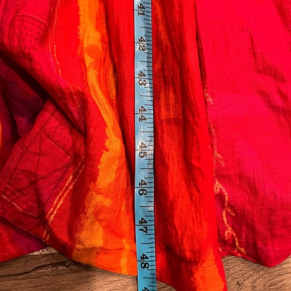 [L]Vintage Sentiments Red Button Sleeveless Maxi Dress - Picture 6 of 6